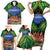 Penrhyn aka Tongareva Cook Islands Atoll Personalised Family Matching Short Sleeve Bodycon Dress and Hawaiian Shirt with Pacific Coral Reef Green Vibe