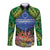 Penrhyn aka Tongareva Cook Islands Atoll Personalised Long Sleeve Button Shirt with Pacific Coral Reef Green Vibe