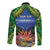 Penrhyn aka Tongareva Cook Islands Atoll Personalised Long Sleeve Button Shirt with Pacific Coral Reef Green Vibe