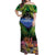 Penrhyn aka Tongareva Cook Islands Atoll Personalised Off Shoulder Maxi Dress with Pacific Coral Reef Green Vibe