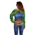 Penrhyn aka Tongareva Cook Islands Atoll Personalised Off Shoulder Sweater with Pacific Coral Reef Green Vibe