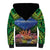 Penrhyn aka Tongareva Cook Islands Atoll Personalised Sherpa Hoodie with Pacific Coral Reef Green Vibe