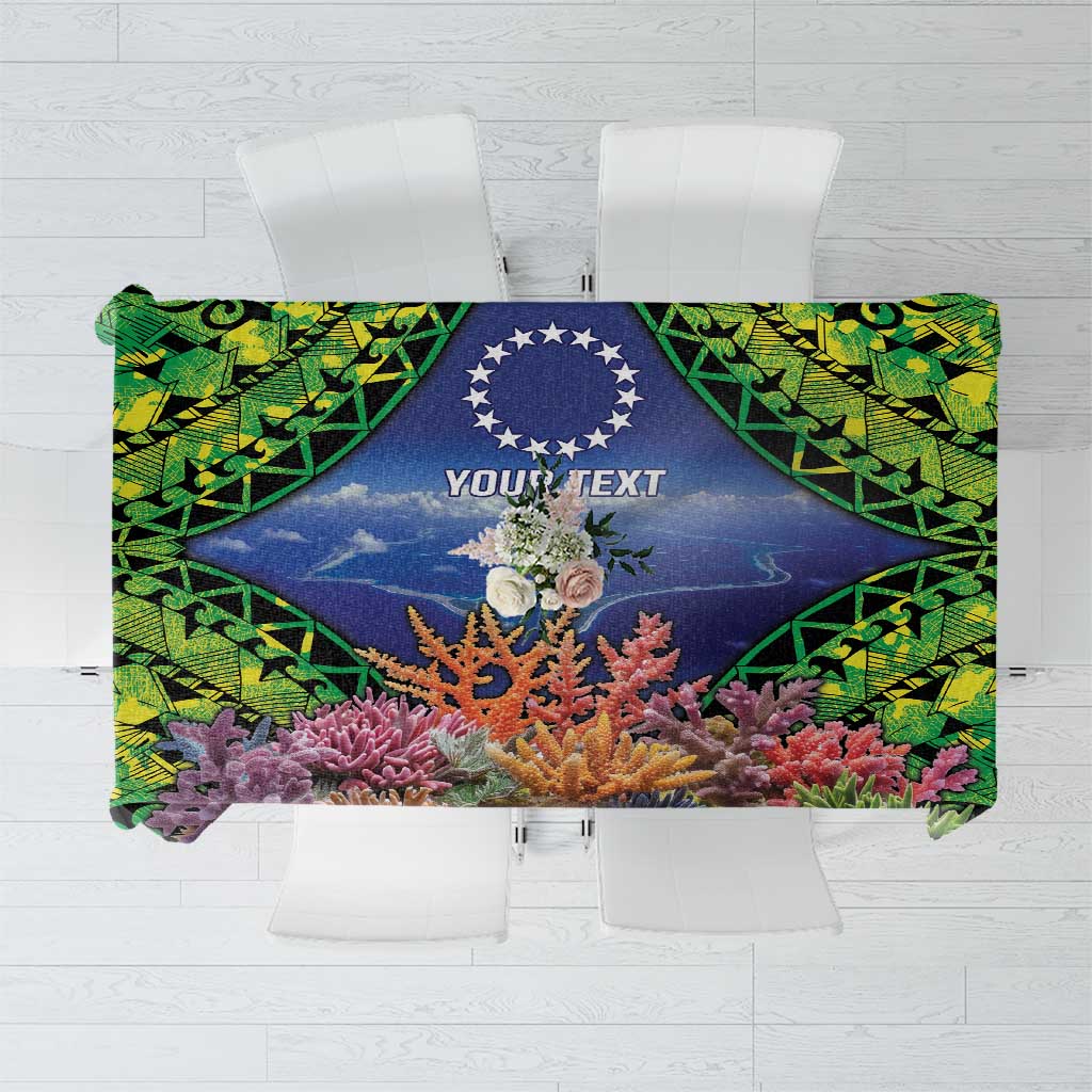 Penrhyn aka Tongareva Cook Islands Atoll Personalised Tablecloth with Pacific Coral Reef Green Vibe