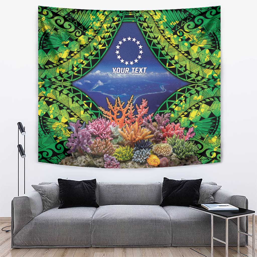 Penrhyn aka Tongareva Cook Islands Atoll Personalised Tapestry with Pacific Coral Reef Green Vibe