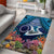 Te Ulu o te Watu Cook Islands Atoll Personalised Area Rug Pukapuka Map with Pacific Coral Reef Blue Vibe