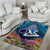 Te Ulu o te Watu Cook Islands Atoll Personalised Area Rug Pukapuka Map with Pacific Coral Reef Blue Vibe