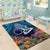 Te Ulu o te Watu Cook Islands Atoll Personalised Area Rug Pukapuka Map with Pacific Coral Reef Blue Vibe