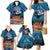 Te Ulu o te Watu Cook Islands Atoll Personalised Family Matching Mermaid Dress and Hawaiian Shirt Pukapuka Map with Pacific Coral Reef Blue Vibe