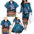 Te Ulu o te Watu Cook Islands Atoll Personalised Family Matching Off The Shoulder Long Sleeve Dress and Hawaiian Shirt Pukapuka Map with Pacific Coral Reef Blue Vibe