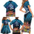 Te Ulu o te Watu Cook Islands Atoll Personalised Family Matching Short Sleeve Bodycon Dress and Hawaiian Shirt Pukapuka Map with Pacific Coral Reef Blue Vibe