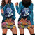 Te Ulu o te Watu Cook Islands Atoll Personalised Hoodie Dress Pukapuka Map with Pacific Coral Reef Blue Vibe