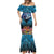 Te Ulu o te Watu Cook Islands Atoll Personalised Mermaid Dress Pukapuka Map with Pacific Coral Reef Blue Vibe