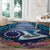 Te Ulu o te Watu Cook Islands Atoll Personalised Round Carpet Pukapuka Map with Pacific Coral Reef Blue Vibe