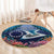 Te Ulu o te Watu Cook Islands Atoll Personalised Round Carpet Pukapuka Map with Pacific Coral Reef Blue Vibe