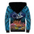 Te Ulu o te Watu Cook Islands Atoll Personalised Sherpa Hoodie Pukapuka Map with Pacific Coral Reef Blue Vibe