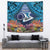 Te Ulu o te Watu Cook Islands Atoll Personalised Tapestry Pukapuka Map with Pacific Coral Reef Blue Vibe