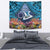 Te Ulu o te Watu Cook Islands Atoll Personalised Tapestry Pukapuka Map with Pacific Coral Reef Blue Vibe