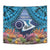 Te Ulu o te Watu Cook Islands Atoll Personalised Tapestry Pukapuka Map with Pacific Coral Reef Blue Vibe