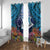 Te Ulu o te Watu Cook Islands Atoll Personalised Window Curtain Pukapuka Map with Pacific Coral Reef Blue Vibe