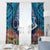 Te Ulu o te Watu Cook Islands Atoll Personalised Window Curtain Pukapuka Map with Pacific Coral Reef Blue Vibe