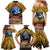 Te Ulu o te Watu Cook Islands Atoll Personalised Family Matching Mermaid Dress and Hawaiian Shirt Pukapuka Map with Pacific Coral Reef Gold Vibe