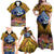 Te Ulu o te Watu Cook Islands Atoll Personalised Family Matching Off Shoulder Maxi Dress and Hawaiian Shirt Pukapuka Map with Pacific Coral Reef Gold Vibe