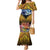 Te Ulu o te Watu Cook Islands Atoll Personalised Mermaid Dress Pukapuka Map with Pacific Coral Reef Gold Vibe