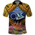 Te Ulu o te Watu Cook Islands Atoll Personalised Polo Shirt Pukapuka Map with Pacific Coral Reef Gold Vibe