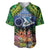 Te Ulu o te Watu Cook Islands Atoll Personalised Baseball Jersey Pukapuka Map with Pacific Coral Reef Green Vibe