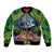 Te Ulu o te Watu Cook Islands Atoll Personalised Bomber Jacket Pukapuka Map with Pacific Coral Reef Green Vibe