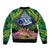 Te Ulu o te Watu Cook Islands Atoll Personalised Bomber Jacket Pukapuka Map with Pacific Coral Reef Green Vibe