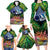 Te Ulu o te Watu Cook Islands Atoll Personalised Family Matching Long Sleeve Bodycon Dress and Hawaiian Shirt Pukapuka Map with Pacific Coral Reef Green Vibe