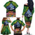 Te Ulu o te Watu Cook Islands Atoll Personalised Family Matching Off The Shoulder Long Sleeve Dress and Hawaiian Shirt Pukapuka Map with Pacific Coral Reef Green Vibe