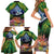 Te Ulu o te Watu Cook Islands Atoll Personalised Family Matching Short Sleeve Bodycon Dress and Hawaiian Shirt Pukapuka Map with Pacific Coral Reef Green Vibe