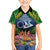 Te Ulu o te Watu Cook Islands Atoll Personalised Kid Hawaiian Shirt Pukapuka Map with Pacific Coral Reef Green Vibe