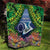 Te Ulu o te Watu Cook Islands Atoll Personalised Quilt Pukapuka Map with Pacific Coral Reef Green Vibe