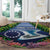 Te Ulu o te Watu Cook Islands Atoll Personalised Round Carpet Pukapuka Map with Pacific Coral Reef Green Vibe