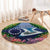 Te Ulu o te Watu Cook Islands Atoll Personalised Round Carpet Pukapuka Map with Pacific Coral Reef Green Vibe