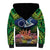 Te Ulu o te Watu Cook Islands Atoll Personalised Sherpa Hoodie Pukapuka Map with Pacific Coral Reef Green Vibe