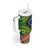 Te Ulu o te Watu Cook Islands Atoll Personalised Tumbler With Handle Pukapuka Map with Pacific Coral Reef Green Vibe