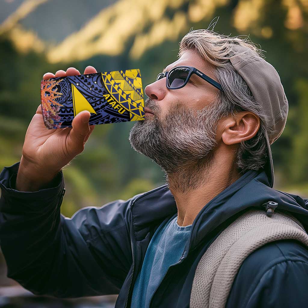 Tokelau Atafu Atoll Personalised 4 in 1 Can Cooler Tumbler Pacific Coral Reef Vibe