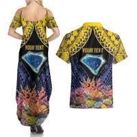 Tokelau Atafu Atoll Personalised Couples Matching Summer Maxi Dress and Hawaiian Shirt Pacific Coral Reef Vibe