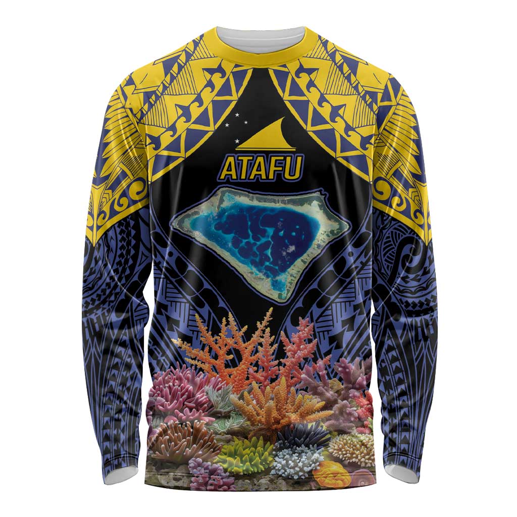 Tokelau Atafu Atoll Personalised Long Sleeve Shirt Pacific Coral Reef Vibe