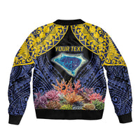 Tokelau Atafu Atoll Personalised Sleeve Zip Bomber Jacket Pacific Coral Reef Vibe