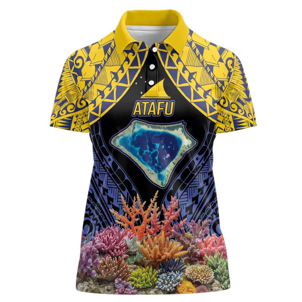 Tokelau Atafu Atoll Personalised Women Polo Shirt Pacific Coral Reef Vibe