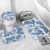 Vintage Hawaii Bathroom Set Hibiscus Tapa Tribal With Hawaiian Quilt Pattern Blue - Polynesian Pride