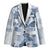 Vintage Hawaii Blazer Hibiscus Tapa Tribal With Hawaiian Quilt Pattern Blue - Polynesian Pride