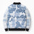 Vintage Hawaii Bomber Puffer Jacket Hibiscus Tapa Tribal With Hawaiian Quilt Pattern Blue - Polynesian Pride