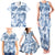 Vintage Hawaii Family Matching Tank Maxi Dress and Hawaiian Shirt Hibiscus Tapa Tribal With Hawaiian Quilt Pattern Blue LT9 - Polynesian Pride