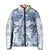 Vintage Hawaii Padded Jacket Hibiscus Tapa Tribal With Hawaiian Quilt Pattern Blue - Polynesian Pride